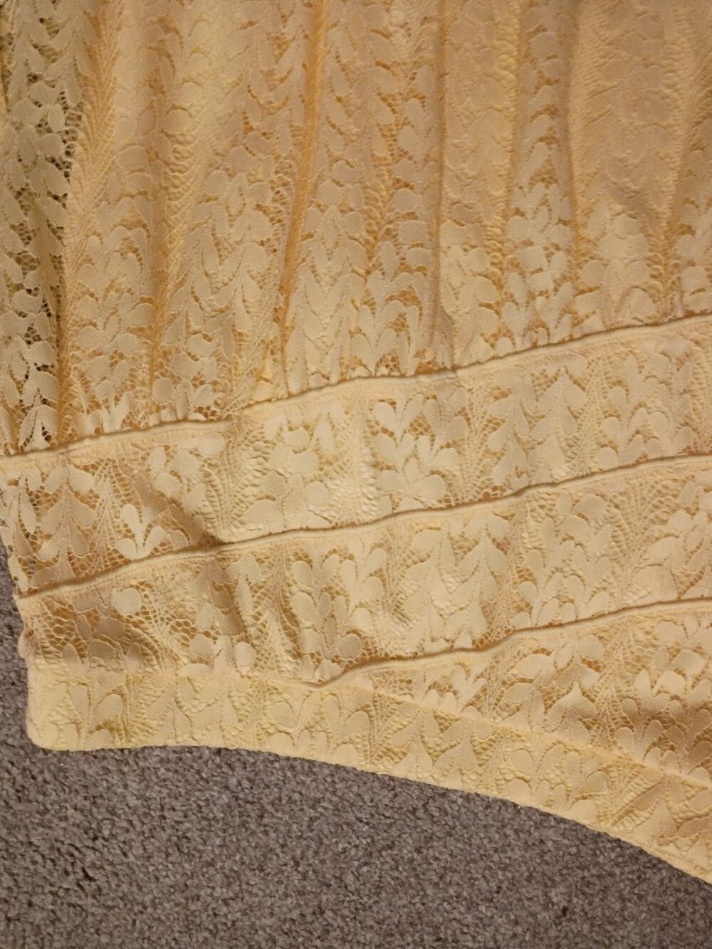 Yellow lace lined skirt
